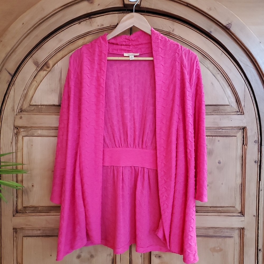 Choices Pink Open Front Light Cardigan Size M